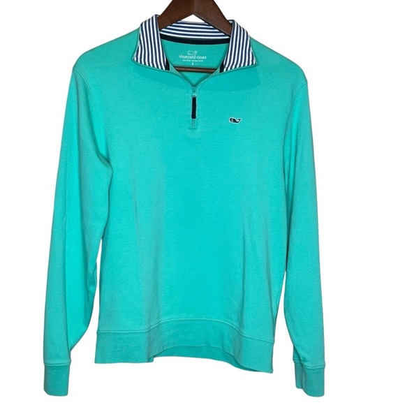 Vineyard Vines 1/4 Zip Women’s Small Cotton Pullover Long Sleeve Mint Green - Picture 1 of 8